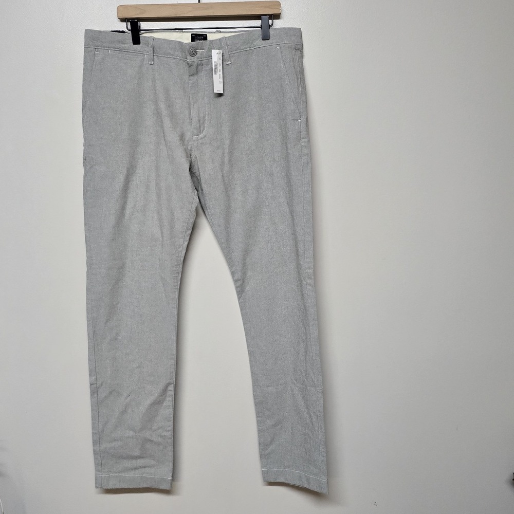 J.Crew Stretch Chino Pants Men's W36‎ L32 Gray Slim Straight NWT Lightweight